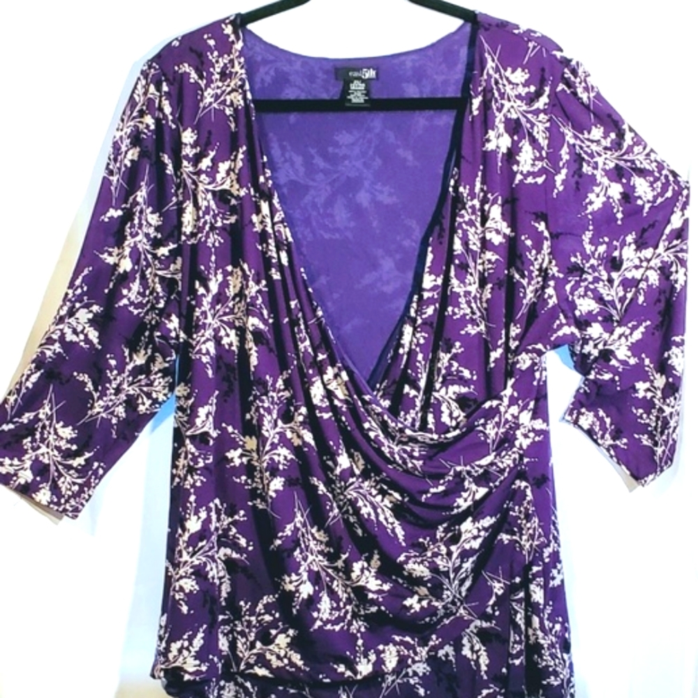 EAST 5TH - Three Quarter Sleeve Purple Blouse